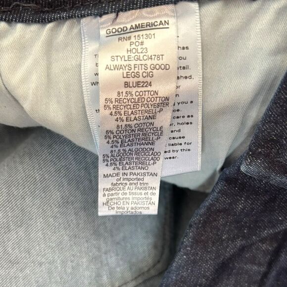 Good American Good Legs Cigarette Jeans Mid Rise Skinny Fit Womens 20 NWT - Picture 7 of 11